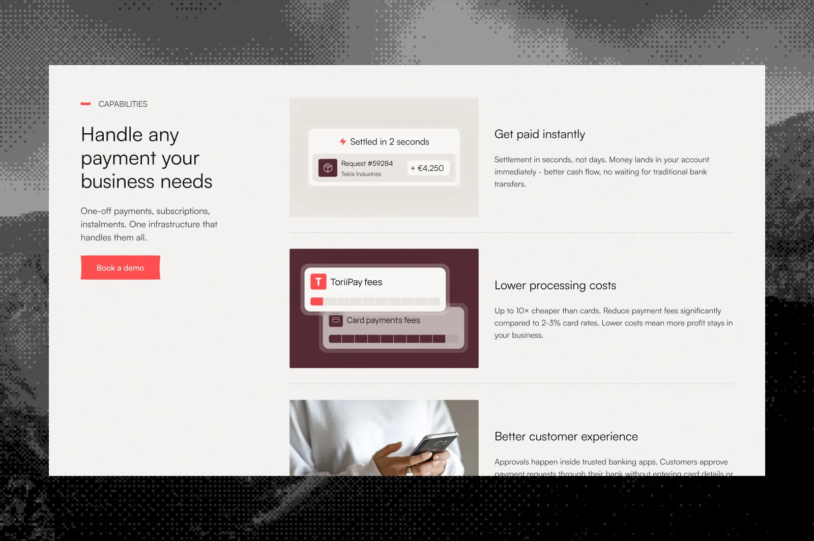 ToriiPay: handle any payment your business needs, at lower processing costs